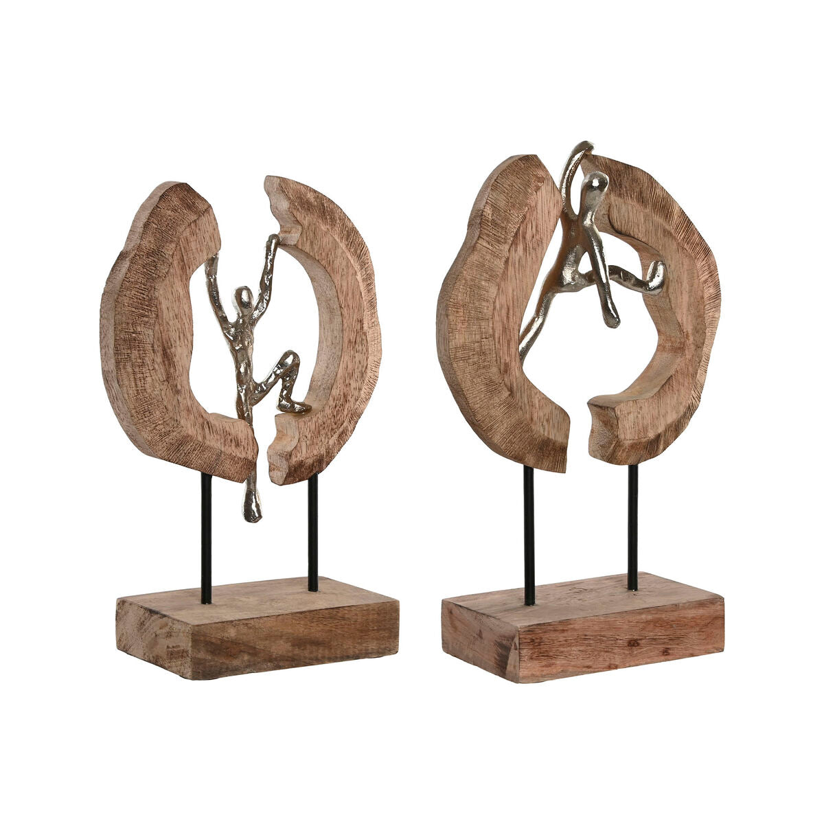 8424002196530 - Deko-Figur Braun Silberfarben natürlich 19 x 9 x 28 cm (2 Stück)