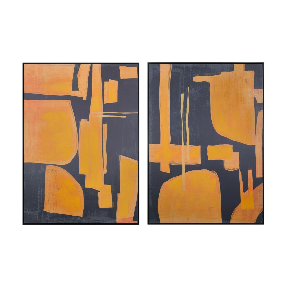 8424002202880 - Bild Blau Orange abstrakt Urban 103 x 45 x 143 cm (2 Stück)
