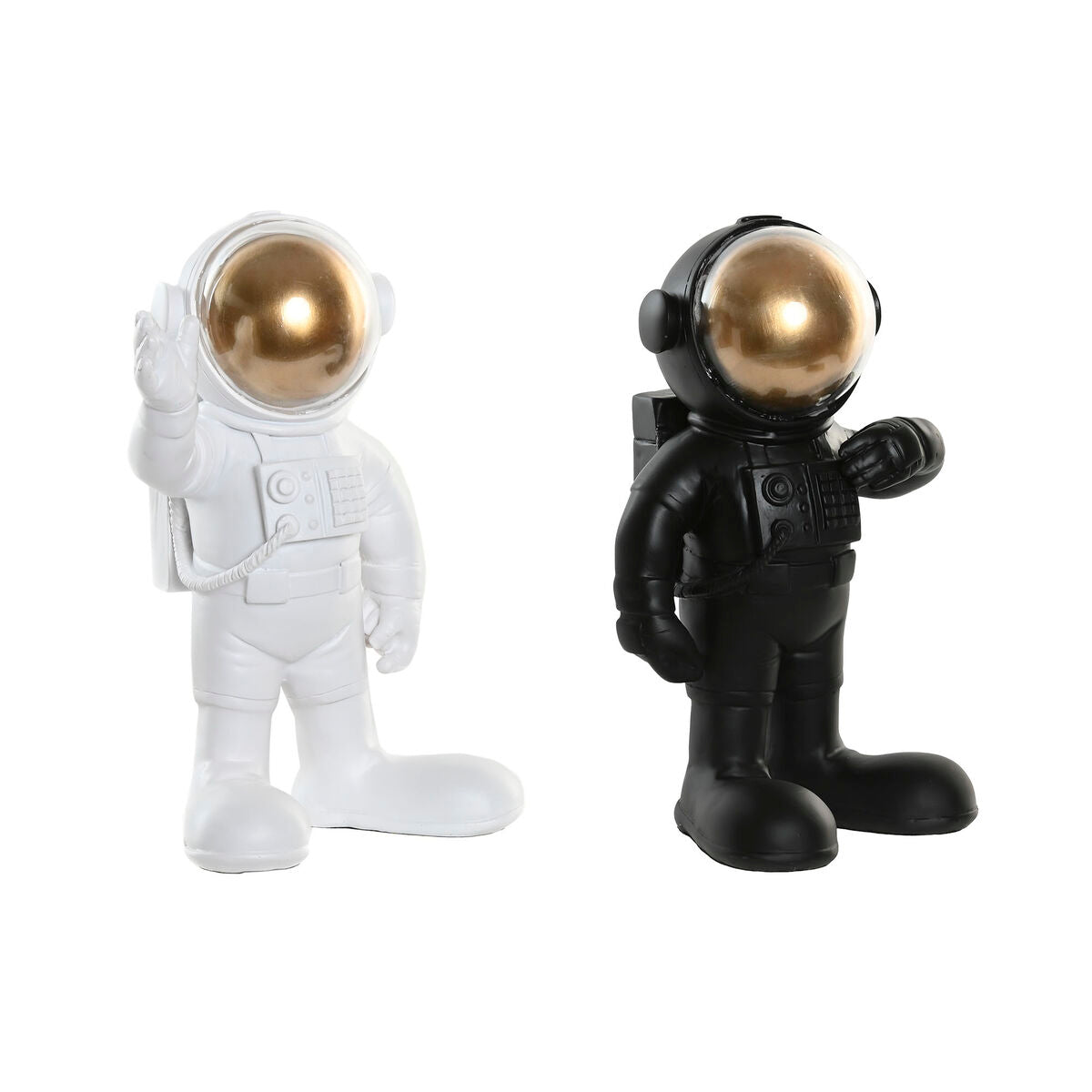 8424002210960 - Deko-Figur Weiß Schwarz Gold Astronaut 20 x 13 x 27 cm (2 Stück)