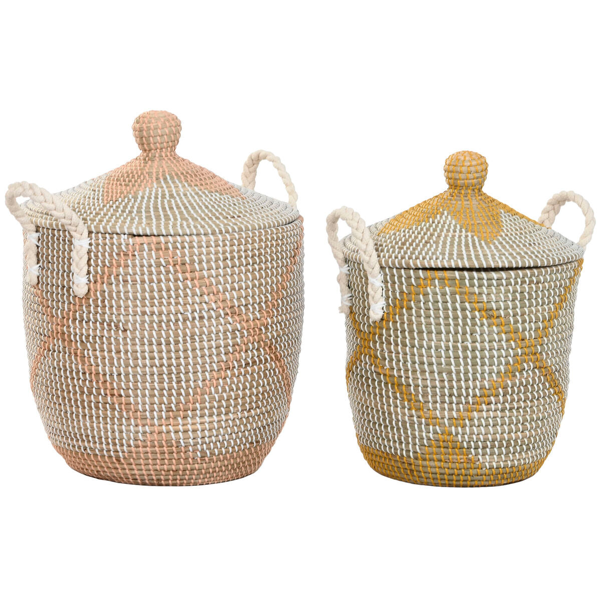 8424002211561 - Basket set Yellow Coral Seagrass Boho (2 Pieces)