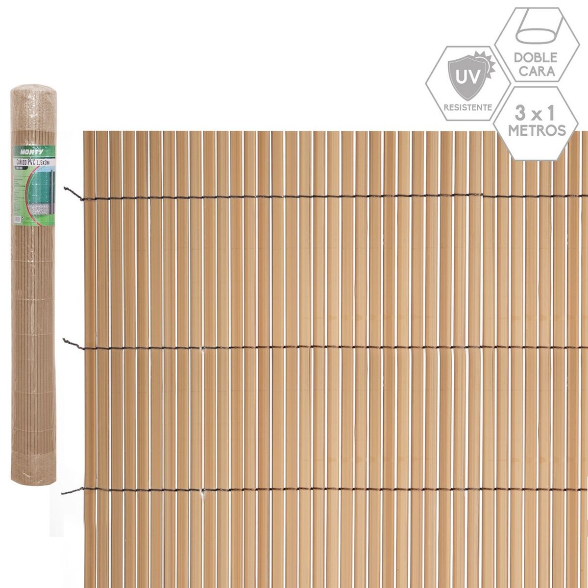 8424345821939 - Garden Fence Brown PVC 1 x 300 x 100 cm