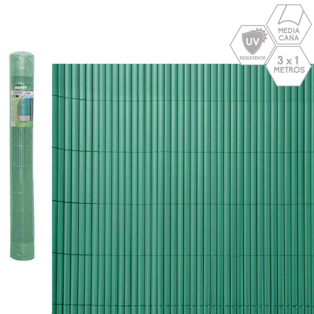 8424345822066 - Sichtschutz grün PVC Kunststoff 3 x 1 cm