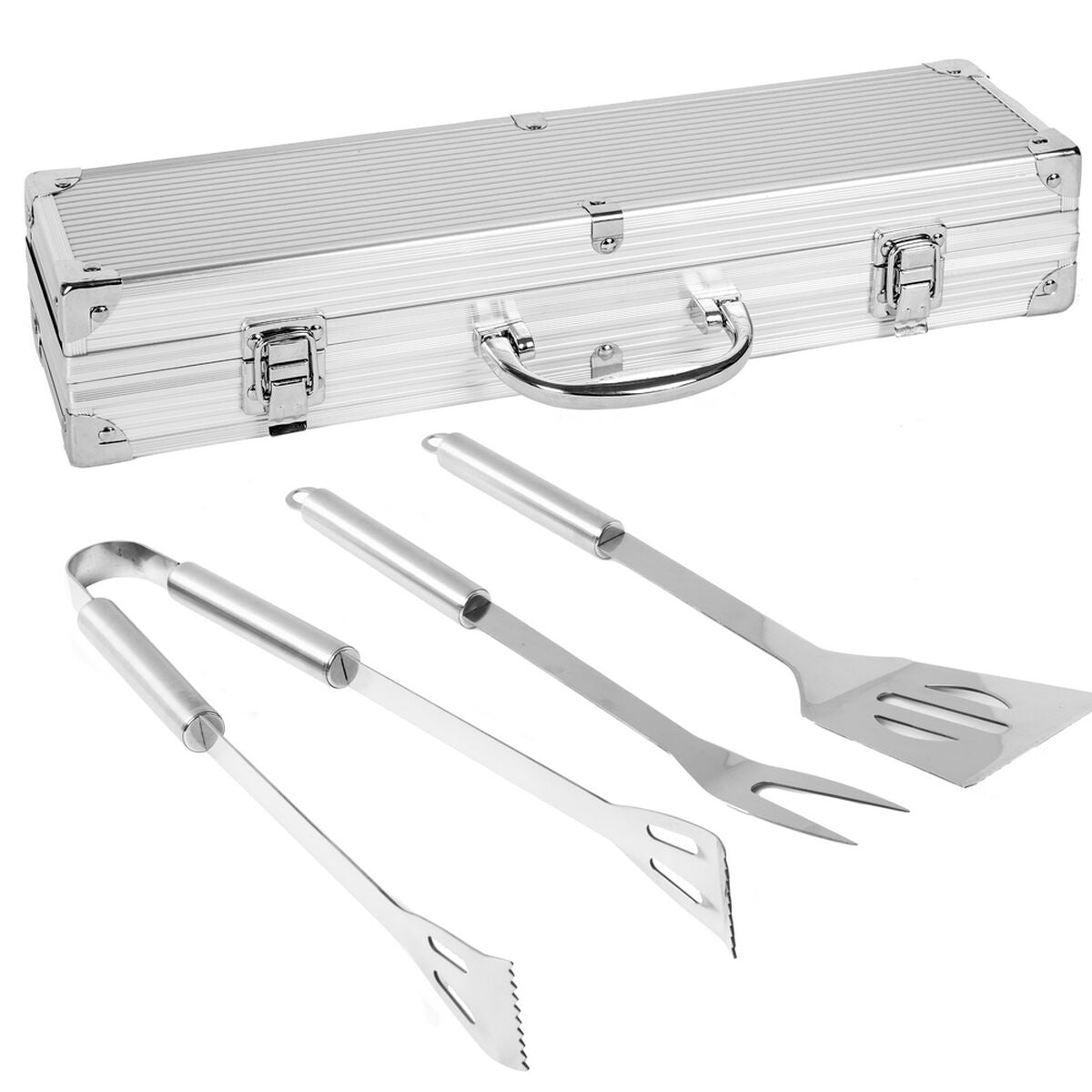 8424345826682 - Grillzubehör-Set mit Tragetasche Barbacoa Edelstahl 37 x 10 x 8 cm 8424345826682 - Grillzubehör-Set mit Tragetasche Barbacoa Edelstahl 37 x 10 x 8 cm
