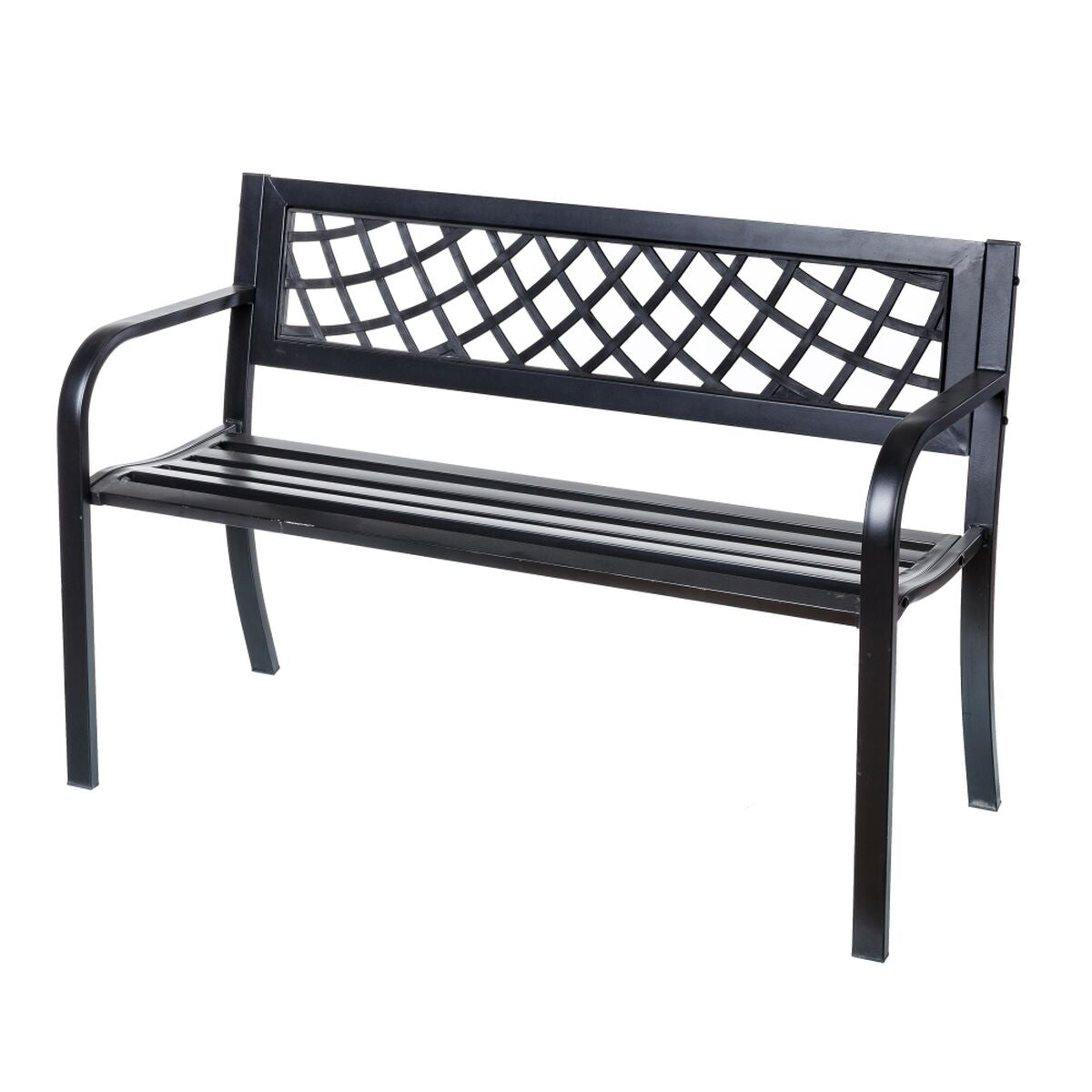 8424345828556 - Bench Viko 115 x 51 x 74 cm Black Steel Garden