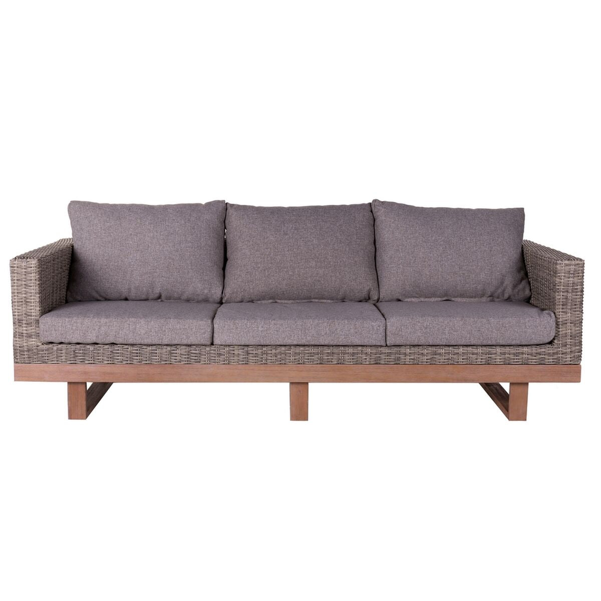 8424345834335 - Gartensofa Patsy Grau Aluminium Rattan Akazie 220 x 89 x 6450 cm