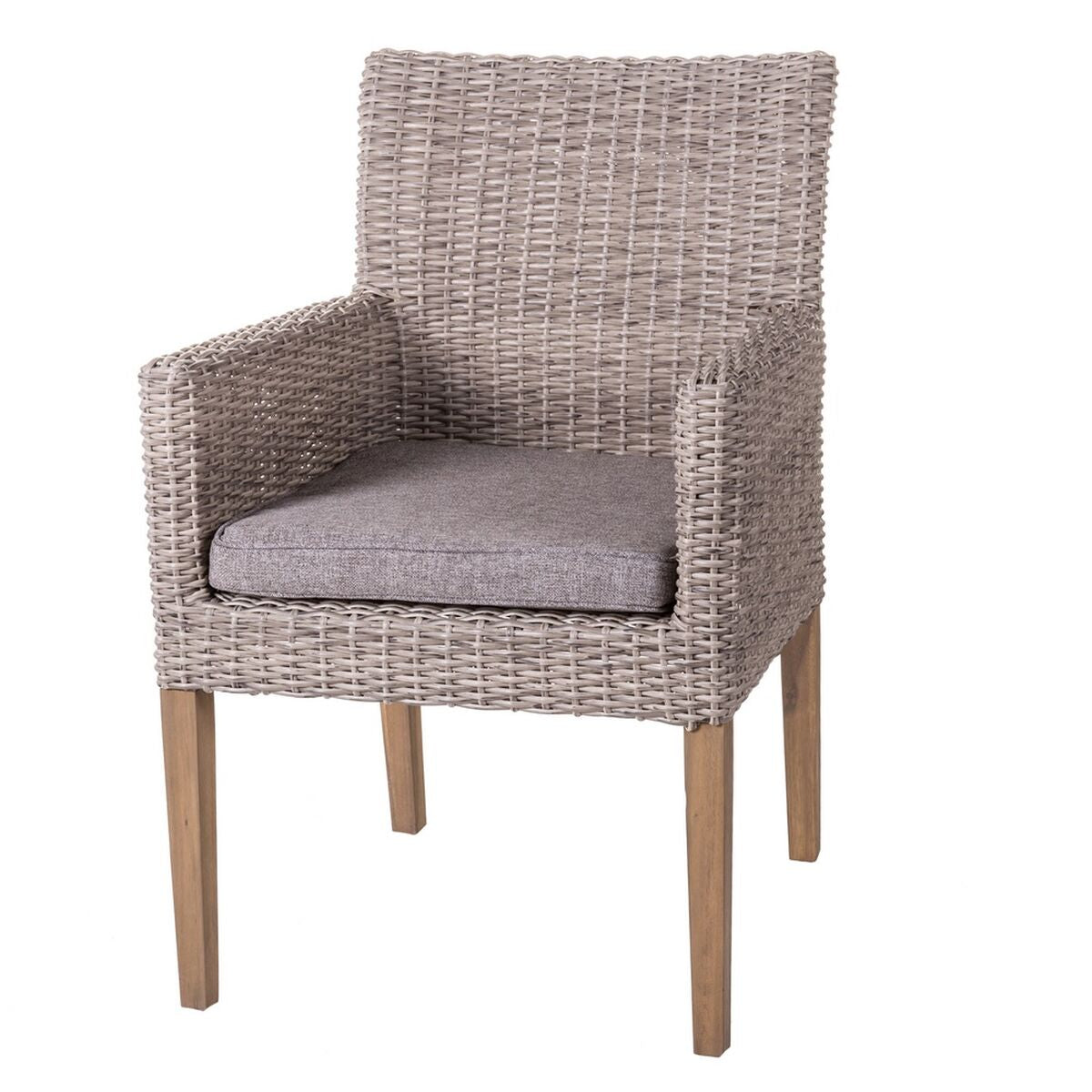 8424345834359 - Garden chair Patsy Grey Wood Rattan 58 x 63 x 86 cm