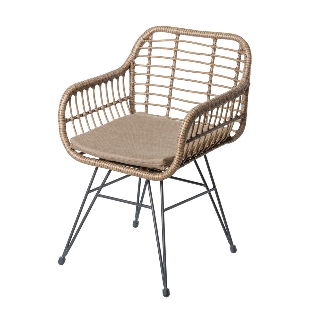 8424345846109 - Garden chair Ariki 57 x 62 x 80 cm synthetic rattan Steel Graphite