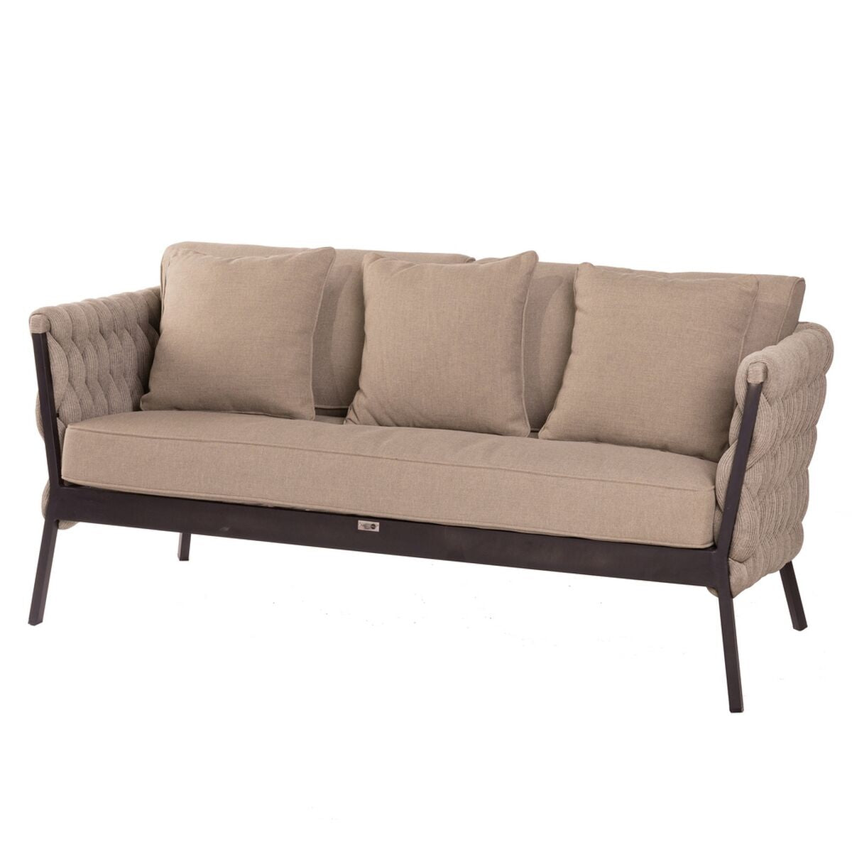 8424345848745 - Gartensofa Rebecca Schwarz Hellbraun Aluminium 176 x 83 x 74 cm