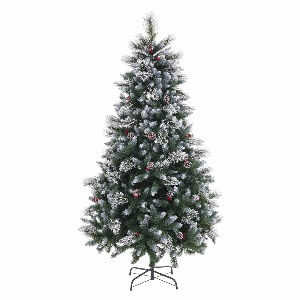 8424346185900 - Weihnachtsbaum Weiß Rot grün PVC Metall Polyäthylen Verschneit 210 cm