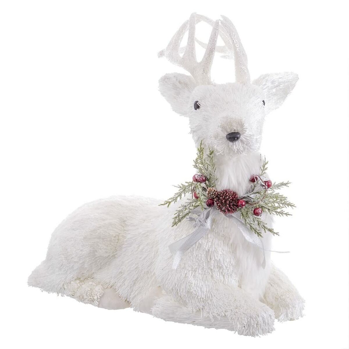 8424346197507 - Weihnachtsschmuck Weiß Polyfoam Hirsch 60 x 37 x 63 cm