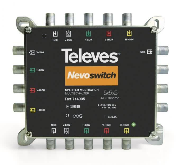 8424450173442 - Televes 5x2-fach Guss-Verteiler SAV525G NEVO VD4-6dB 5-2400MHz 714905 8424450173442 - Televes 5x2-fach Guss-Verteiler SAV525G NEVO VD4-6dB 5-2400MHz 714905