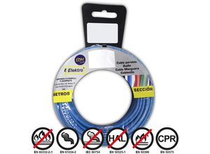 8425998284553 - - E3 28455 Carrete Cablecillo Flexible 25Mm Azul 10Mts Libre De Halógenos