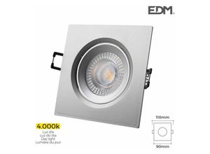 8425998316346 - E3 31634 Downlight Led Empotrable Cuadrado 5W 4000K Luz Dia Marco Cromo 9X9Cm EDM