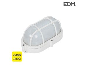 8425998347234 - Wandleuchte oval gitter außen led 9w 810lm ip65 4000k 118x212x9mm EDM