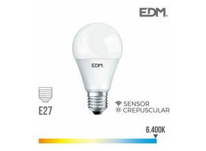 8425998353884 - E3 35388 Bombilla Crepuscular Standard Led E27 10W 800Lm 6400K Luz Fria Ø6X11Cm EDM