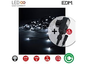 8425998714807 - Vorhang mit Programmierer easy-connect 2x1m 10 Streifen 100 leds white cold EDM