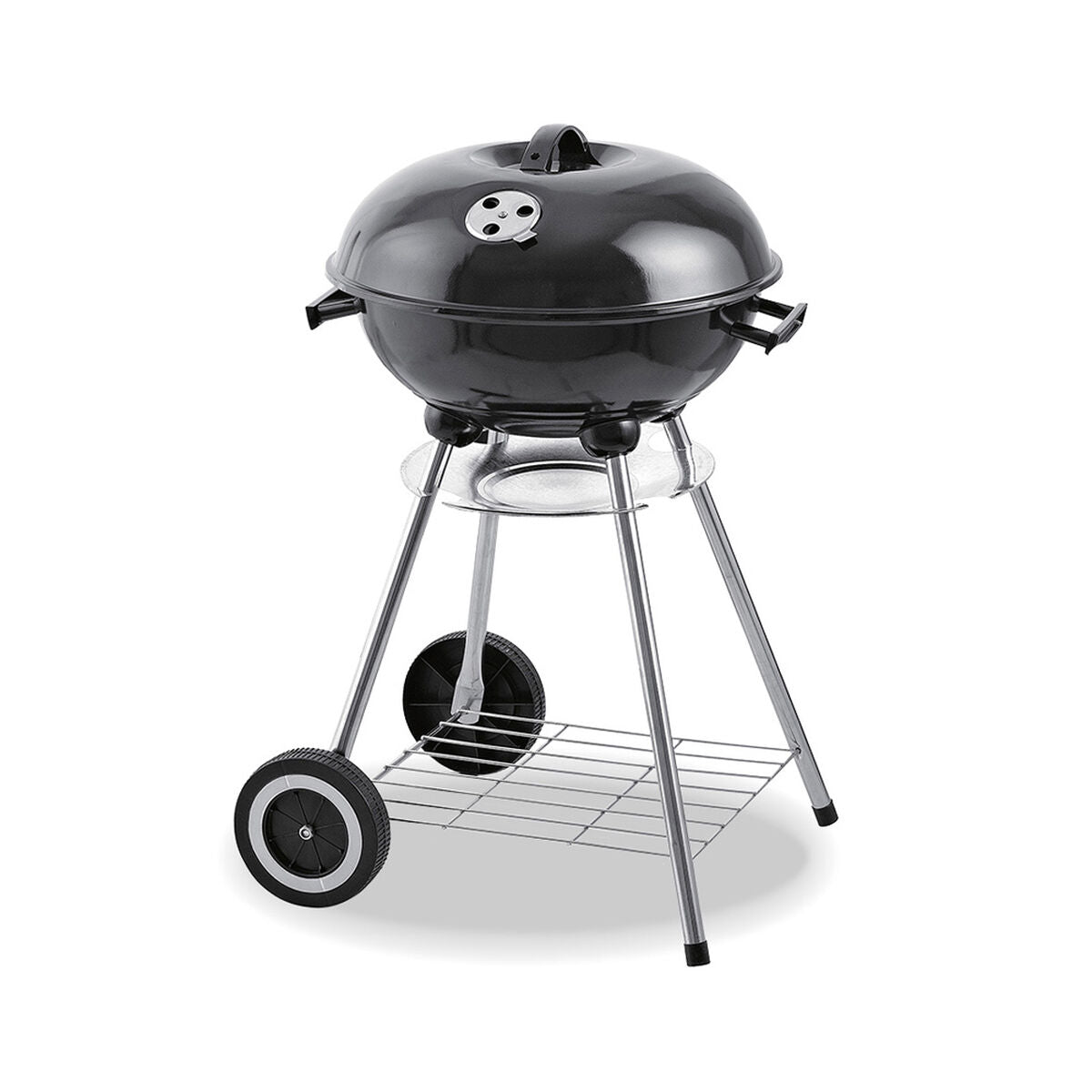 8425998738346 - Kohlegrill mit Abdeckung und Rädern EDM 73834 Schwarzes Eisen Ø 44 x 70 cm 8425998738346 - Kohlegrill mit Abdeckung und Rädern EDM 73834 Schwarzes Eisen Ø 44 x 70 cm