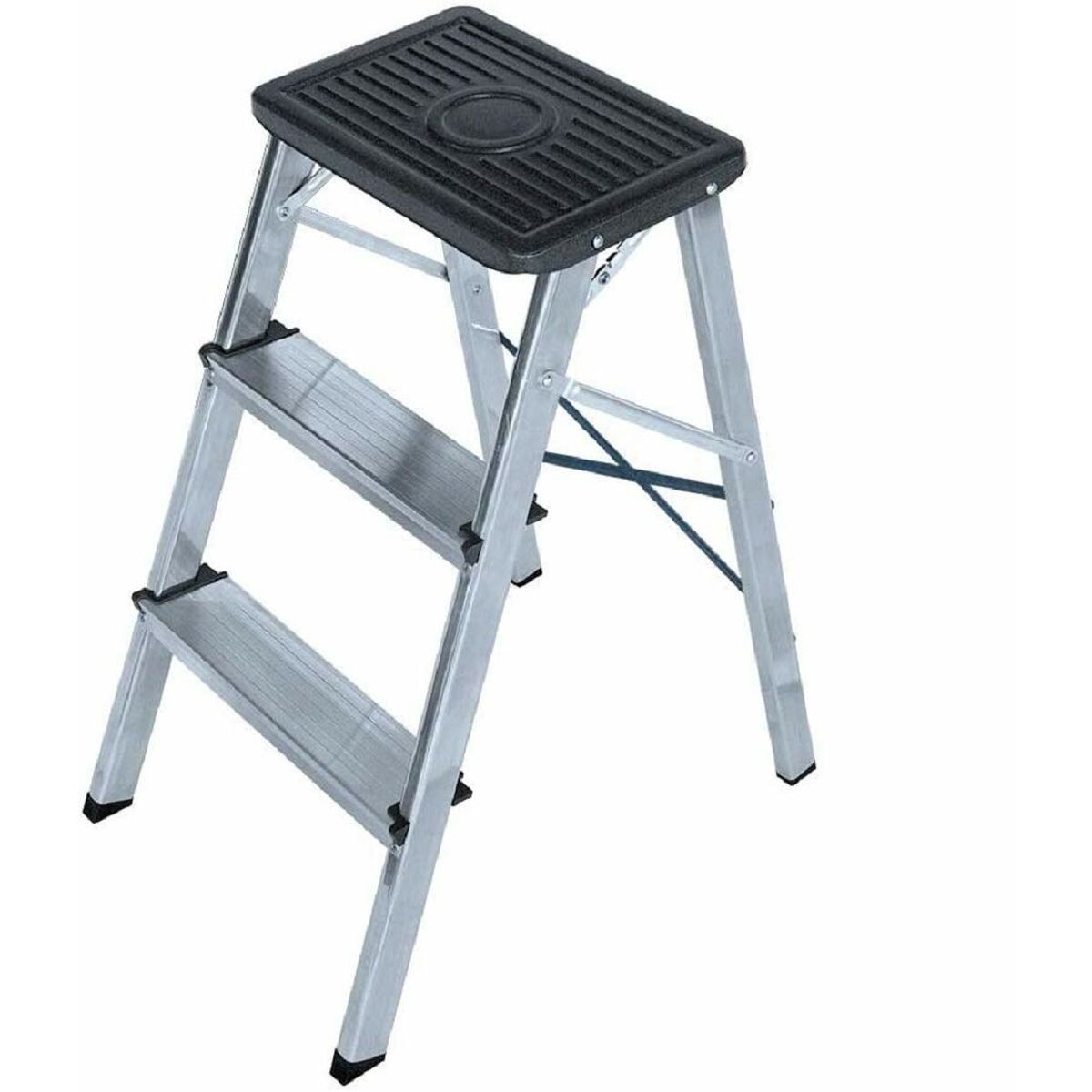 8425998750515 - 3-step folding ladder EDM 75051 Aluminium 40 x 14 x 82 cm Multicolour 8425998750515 - 3-step folding ladder EDM 75051 Aluminium 40 x 14 x 82 cm Multicolour