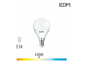 8425998983425 - E3 98342 Bombilla Esferica Led E14 7W 600Lm 4000K Luz Dia Ø45X82Cm EDM