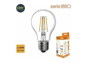 8425998986006 - E3 98600 Bombilla Standard Con Filamento De Led E27 4W 550Lm 3200K Luz Calida Ø6X106Cm EDM