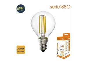 8425998986112 - E3 98611 Bombilla Esferica Con Filamento De Led E14 4W 550Lm 3200K Luz Calida Ø45X78Cm EDM