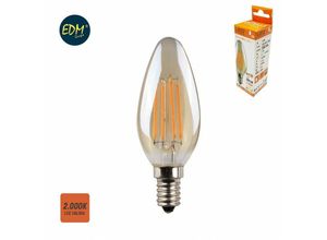 8425998986211 - E3 98621 Bombilla Vela Con Filamento De Led Cristal Vintage E14 45W 350Lm 2000K Luz Calida Ø35X98Cm EDM