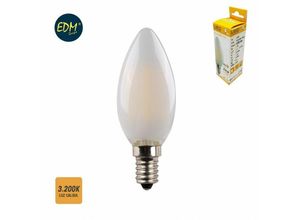 8425998986297 - E3 98629 Bombilla De Vela Con Filamento De Led Cristal Mate E14 45W 470Lm 3200K Luz Calida Ø35X98Cm Edm