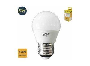 8425998987010 - E3 98701 Bombilla Esferica Led E27 6W 500Lm 3200K Luz Calida Ø45X82Cm EDM