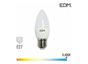 8425998988383 - E3 98838 Bombilla Vela Led E27 5W 400Lm 6400K Luz Fria Ø36X103Cm EDM