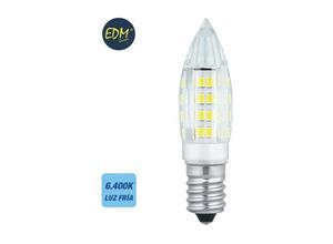 8425998988840 - E3 98884 Bombilla Mini Vela Led E14 3W 250Lm 6400K Luz Fria Ø16X54Cm EDM