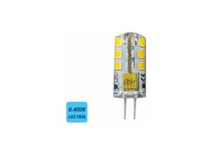 8425998989120 - E3 98912 Bombilla Bi-Pin Silicona Led G4 12V 2W 180Lm 6400K Luz Fria Ø1X37Cm EDM