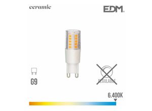 8425998989281 - E3 98928 Bombilla G9 Led 55W 650Lm 6400K Luz Fria Base Ceramica Ø18X54Cm EDM