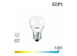 8425998989465 - E3 98946 Bombilla Esferica Led E27 7W 600Lm 6400K Luz Fria Ø45X82Cm EDM