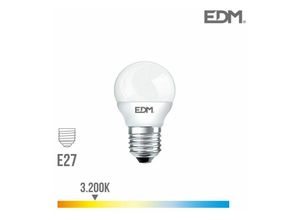 8425998989472 - E3 98947 Bombilla Esferica Led E27 7W 600Lm 3200K Luz Calida Ø45X82Cm EDM