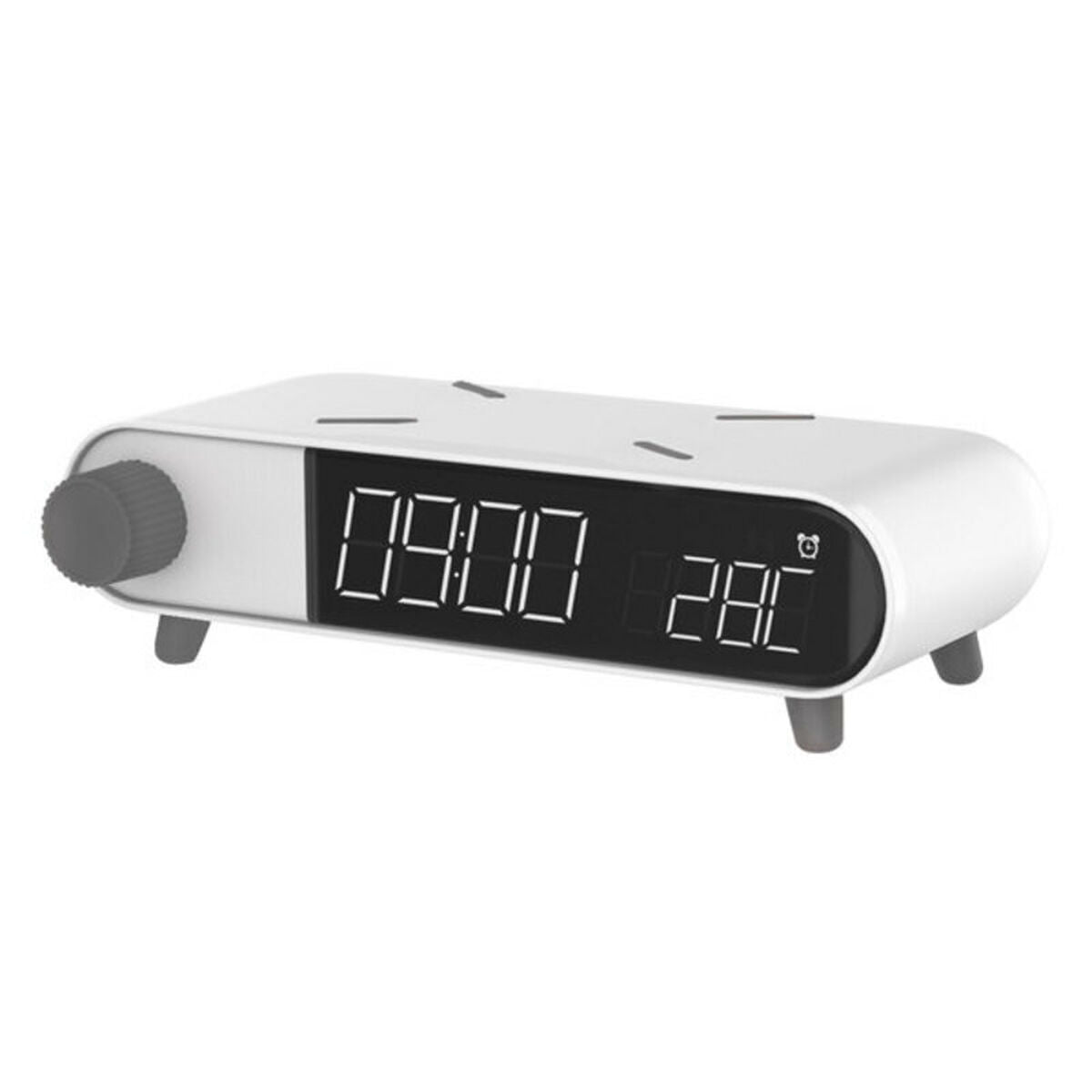 8427542115795 - Wecker mit kabellosem Ladegerät Retro Weiß 10 W 8427542115795 - Wecker mit kabellosem Ladegerät Retro Weiß 10 W