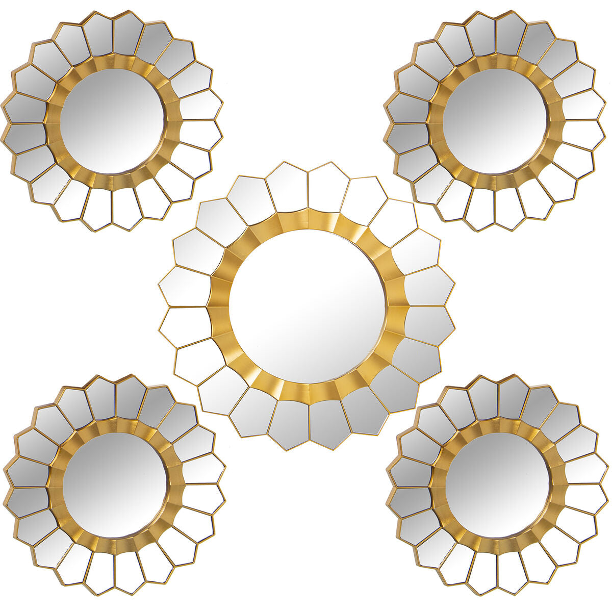 8427701233001 - Mirror Set Golden Plastic 2 x 92 x 50 cm Circular