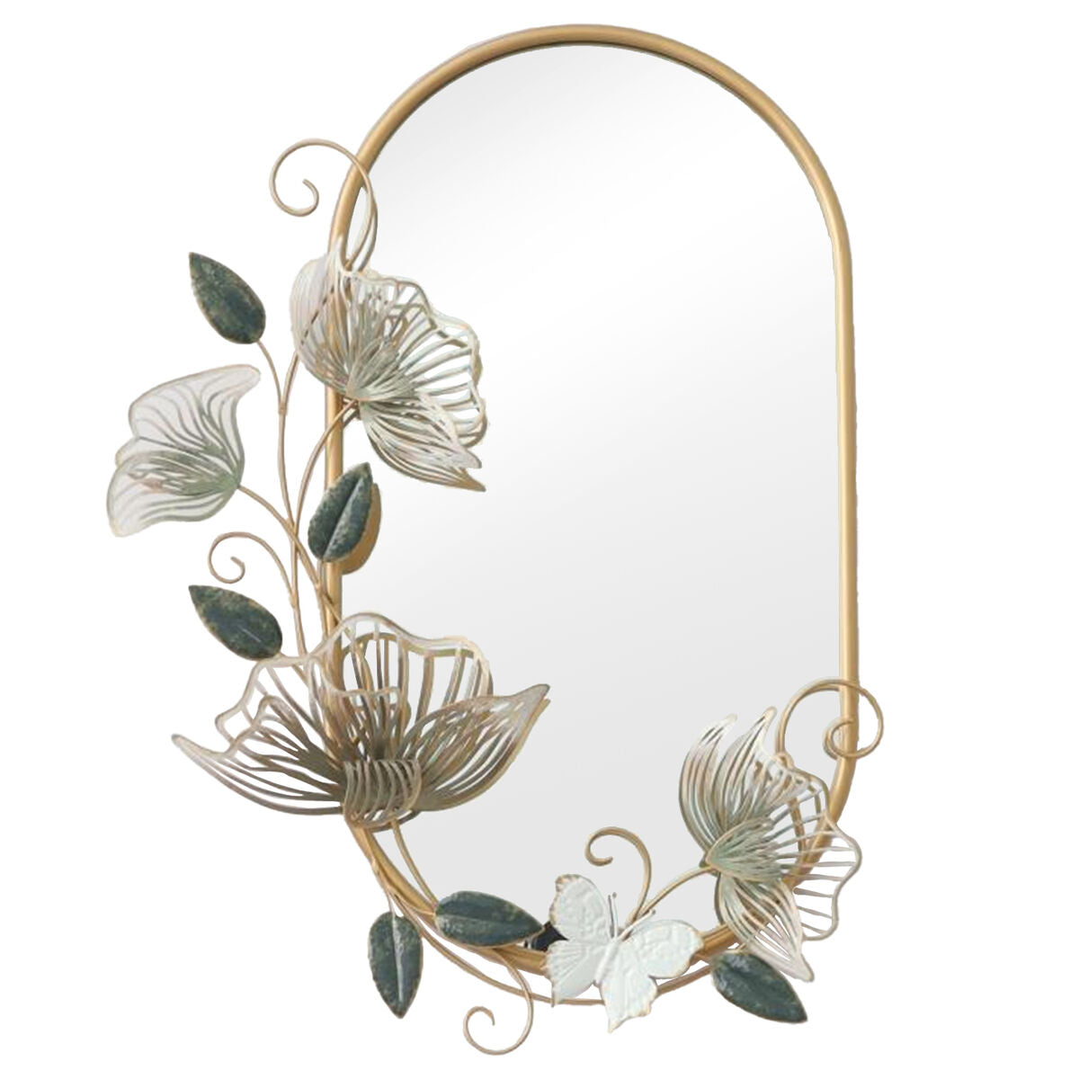 8427701243727 - Wall mirror Golden Metal Flower 7 x 49 x 72 cm