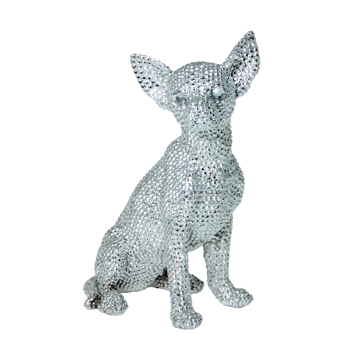 8427701457674 - Deko-Figur Silberfarben Kunststoff Hund 15 x 18 x 27 cm