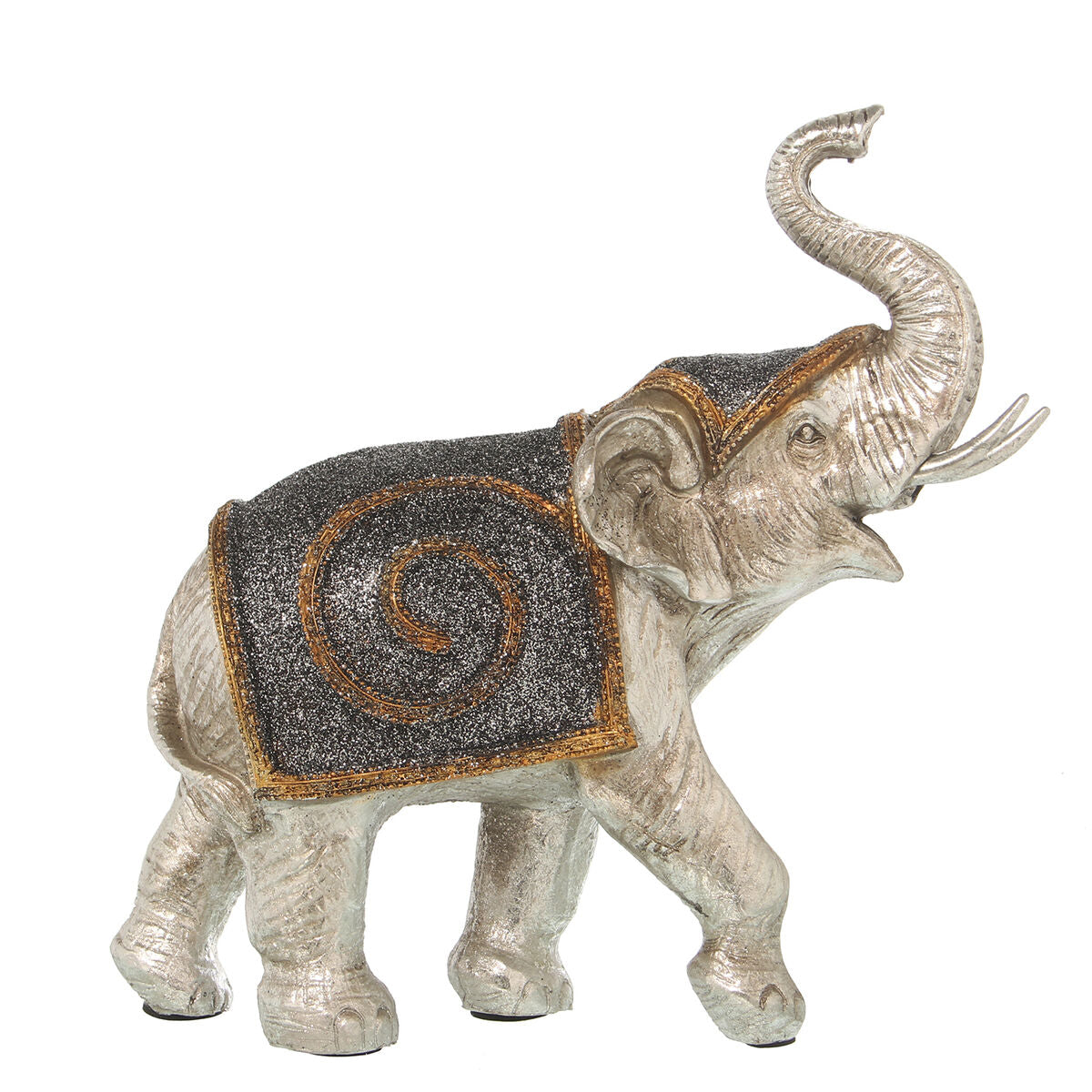8427701474619 - Deko-Figur Silberfarben Kunststoff Elefant 12 x 24 x 23 cm