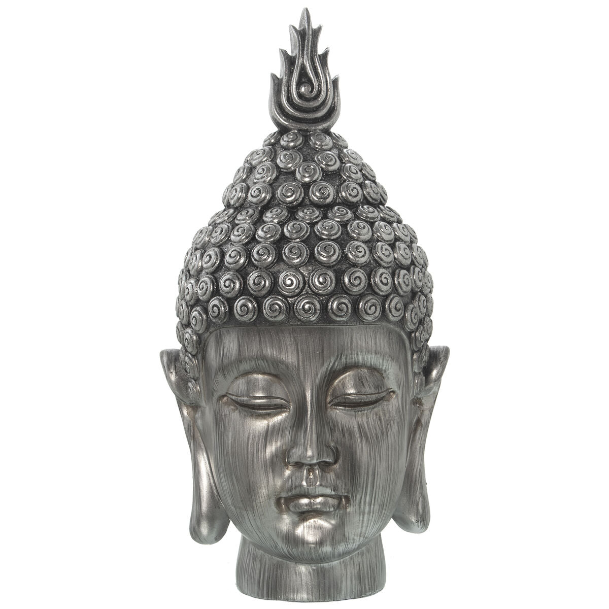 8427701490077 - Büste Silberfarben Kunststoff Buddha 19 x 19 x 35 cm