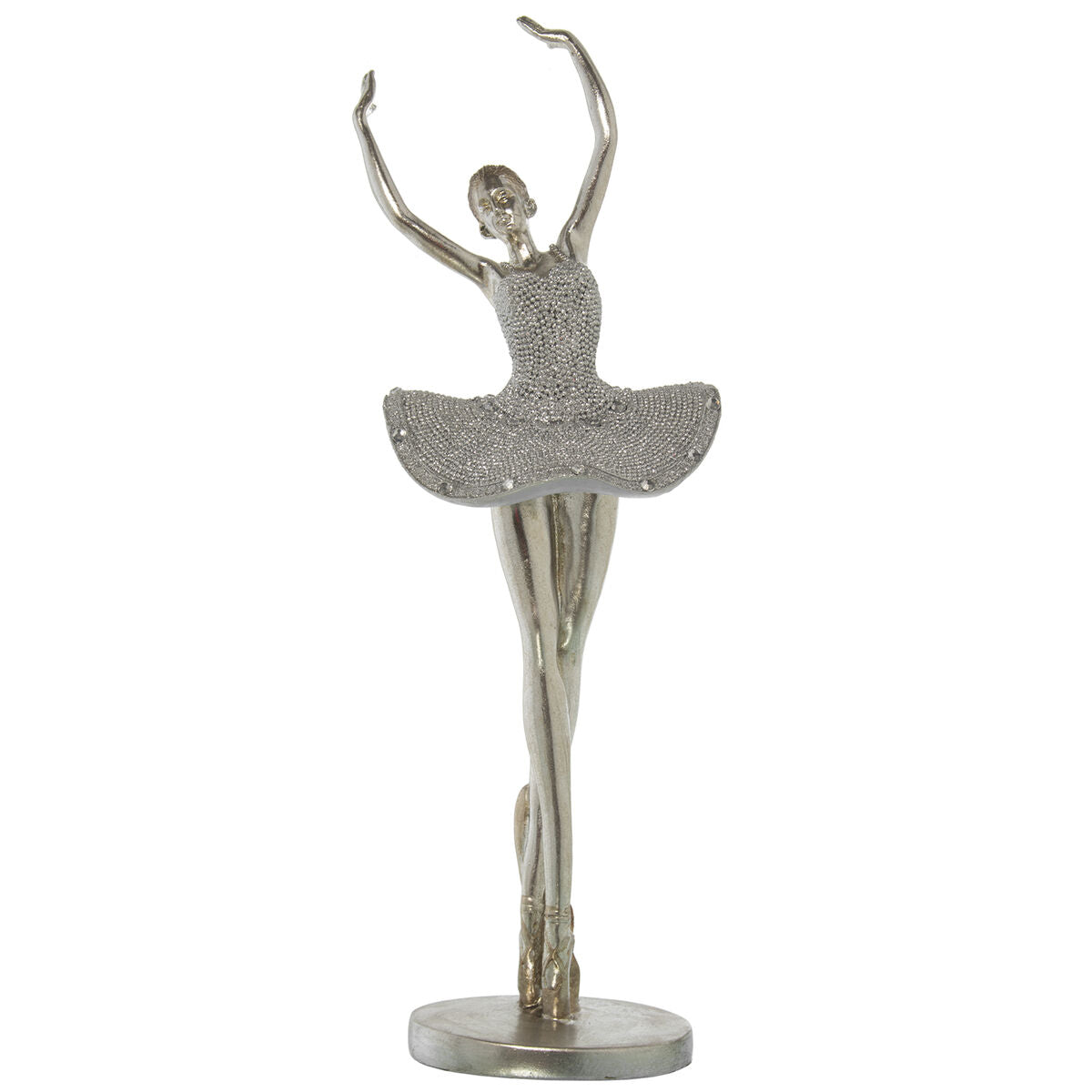 8427701492842 - Deko-Figur Silberfarben Kunststoff Ballerina 15 x 18 x 45 cm