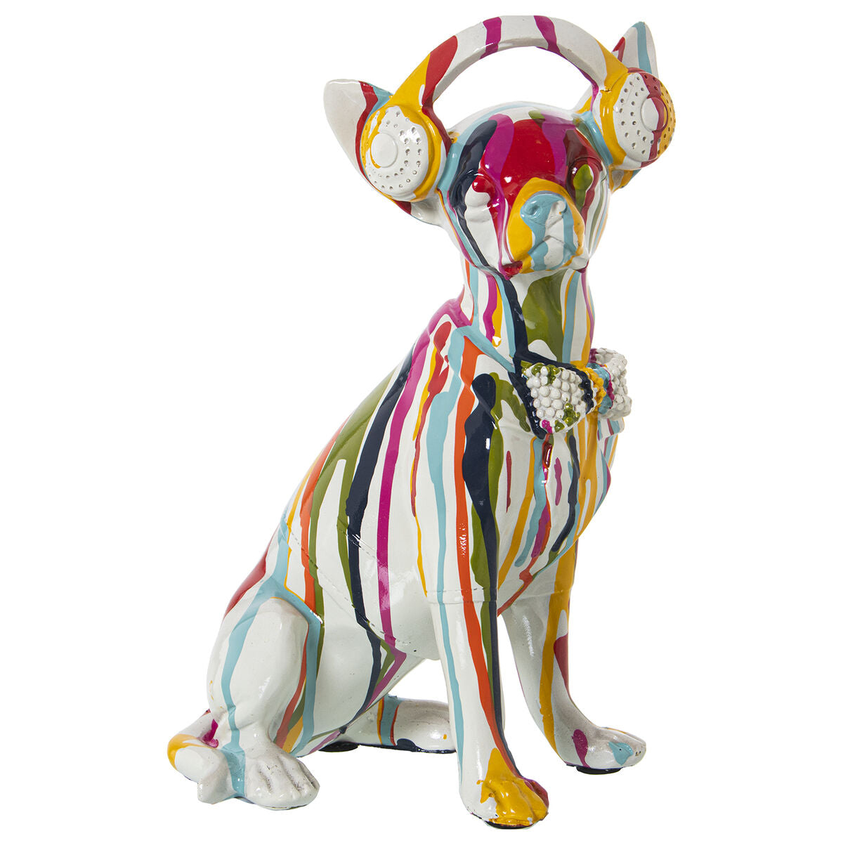 8427701493900 - Decorative Figure Multicolour Plastic Dog Headphones Paint 14 x 26 x 19 cm