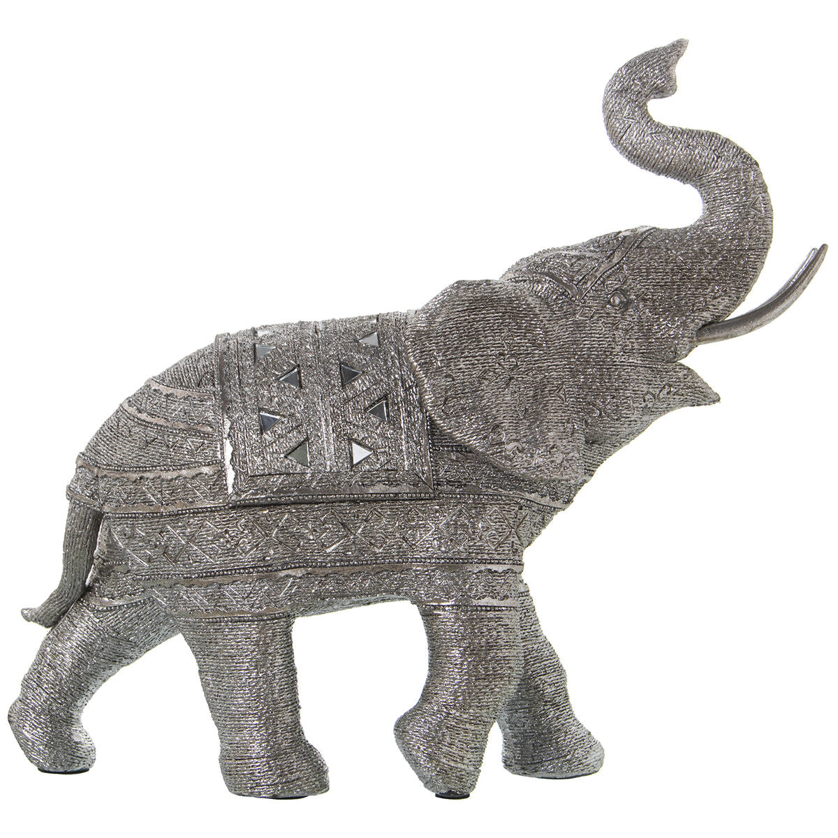 8427701497786 - Deko-Figur Silberfarben Kunststoff Elefant 18 x 40 x 36 cm