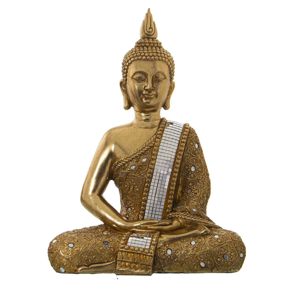 8427701497977 - Decorative Figure Golden Plastic Buddha 18 x 30 x 40 cm