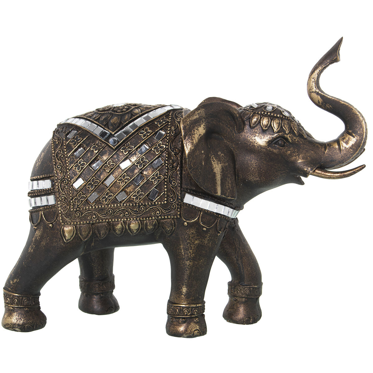 8427701501841 - Decorative Figure Golden Plastic Elephant 13 x 28 x 23 cm