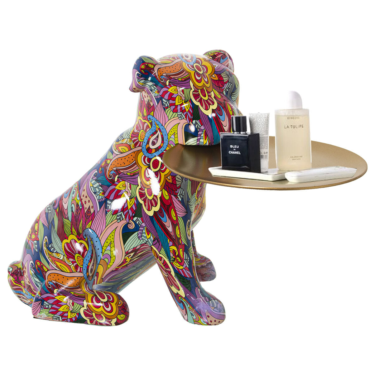 8427701502091 - Decorative Figure Multicolour Plastic Dog 21 x 27 x 29 cm Tray