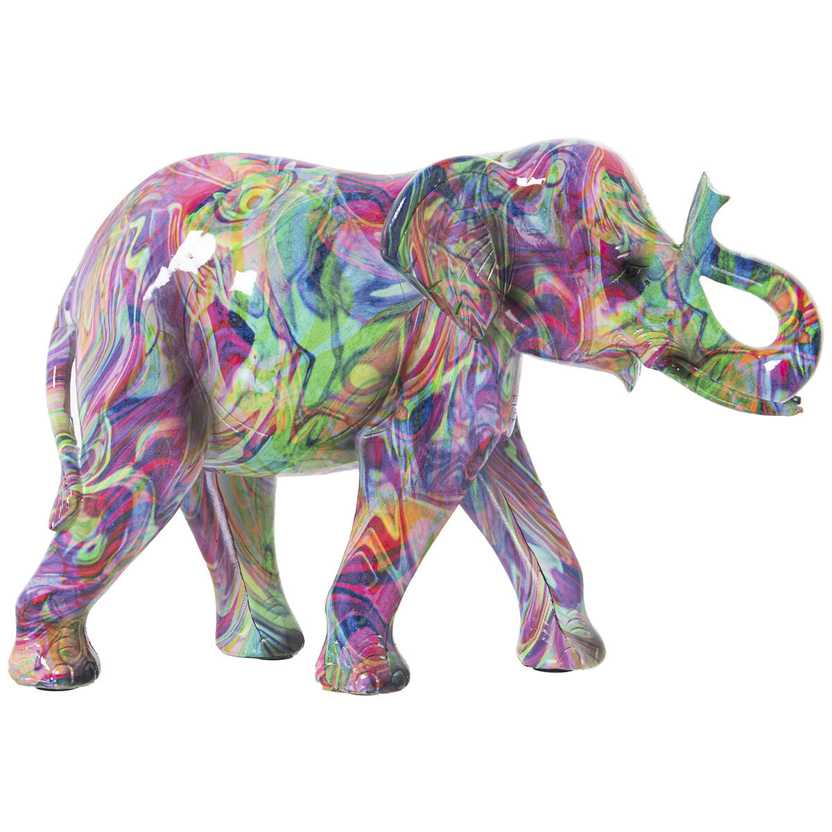 8427701503036 - Decorative Figure Multicolour Plastic Elephant Paint 13 x 21 x 29 cm