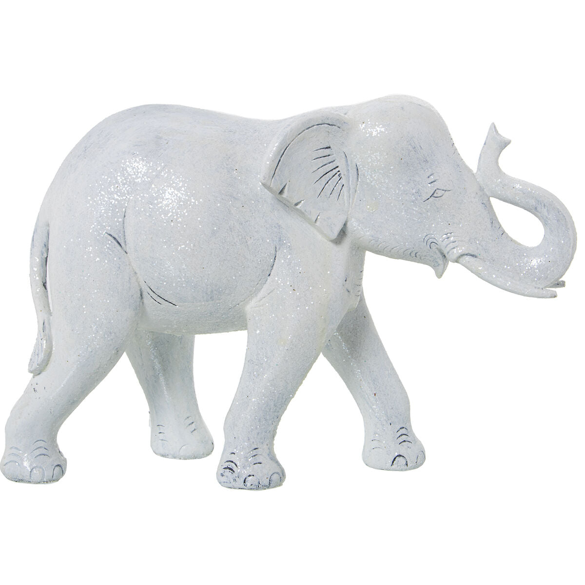 8427701503043 - Decorative Figure White Plastic Elephant 14 x 21 x 29 cm