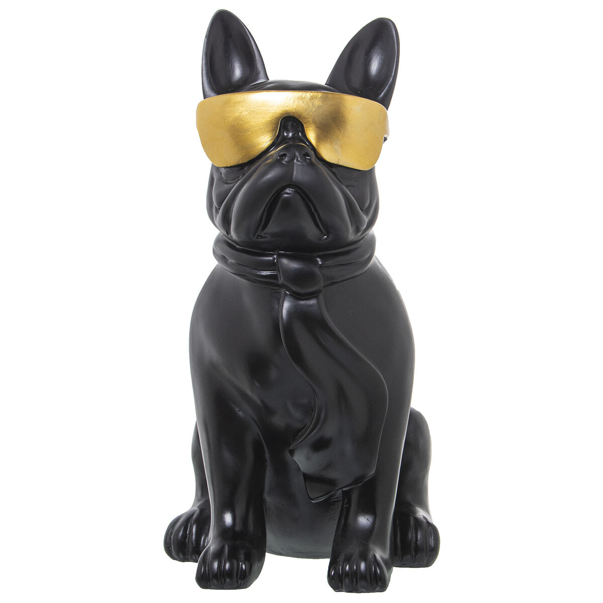 8427701503944 - Decorative Figure Black Golden Plastic Glasses Dog 19 x 27 x 26 cm