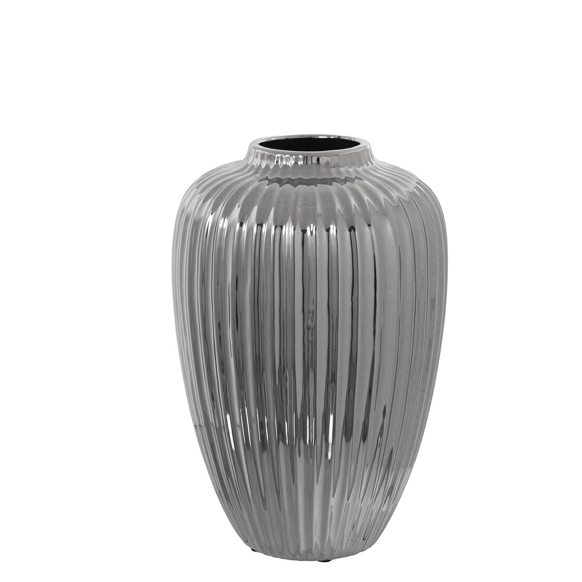 8427701531305 - Vase Silberfarben aus Keramik 21 x 21 x 32 cm